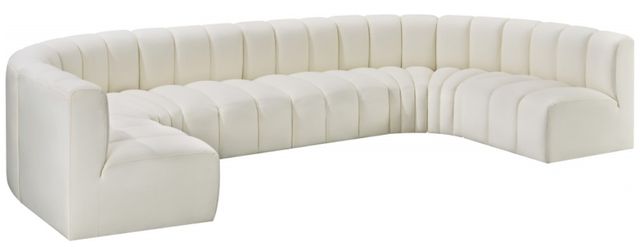Meridian Furniture Arc 8-Piece Cream Leather Modular Sectional-0