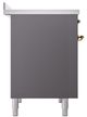 Ilve® Nostalgie II Noblesse 40'' Graphite Matte Pro Style Induction Range with Brass Trim-2
