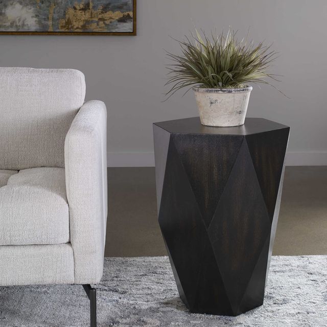 Uttermost® Volker Black Wooden Side Table-3