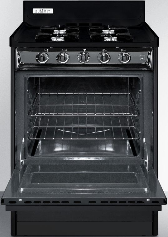 Summit® 20" Black Freestanding Gas Range-2