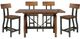 Mazin Furniture 5 Piece Holverson Rustic Brown/Gunmetal Counter Height Table-0