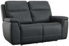 Flexsteel® Sawyer Dark Blue Power Reclining Loveseat with Power Headrest and Lumbar