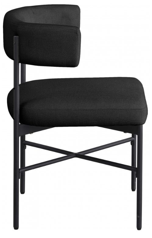 Meridian Furniture Rivage Black/Matte Black Upholstered Dining Side Chair-2