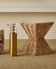 Currey & Company Hadi Clear Accent Table with Natural Base-4