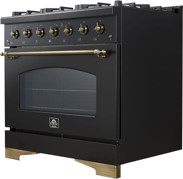 FORNO® Antico Series Alta Qualita 36" Black Pro Style Gas Range-3
