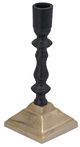 A & B Home Black/Gold Tone Taper Candle Holder-0