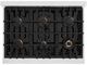 ZLINE Autograph Edition 36" Satin Stainless Steel Pro Style Dual Fuel Range with Black Matte Door and Polished Gold Accents-1