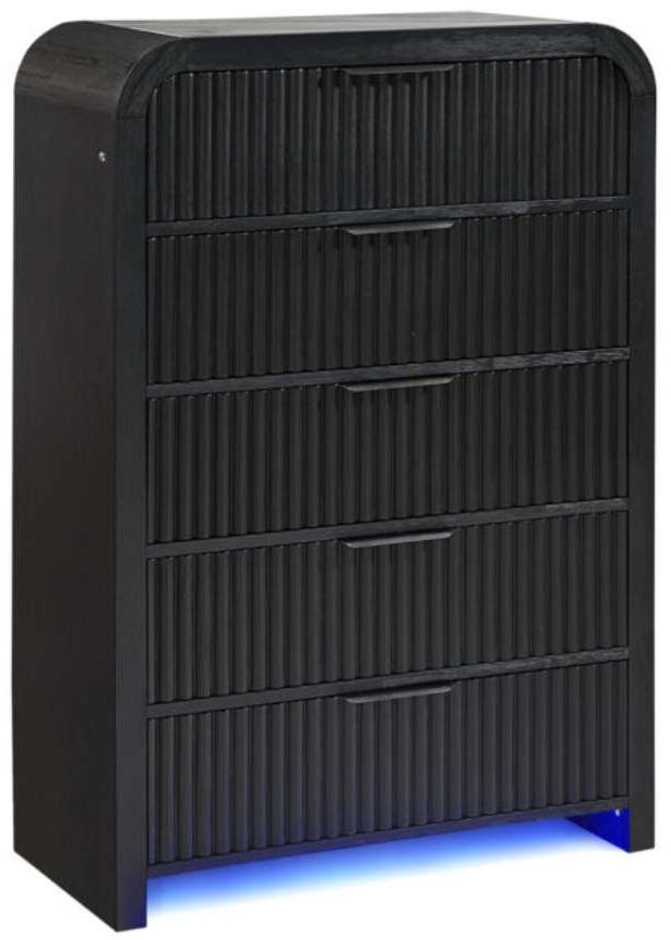 Global Furniture USA Beckett Black/White Chest with LED-0