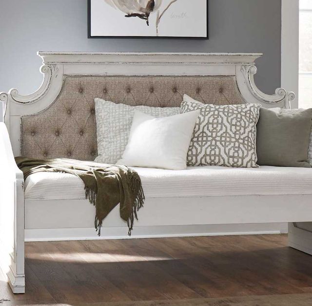 Liberty Furniture Magnolia Manor Antique White/Taupe Upholstered Back Daybed-1