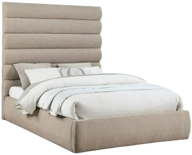 Meridian Furniture Adam Beige 71'' Queen Upholstered Panel Bed-0