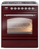 Ilve® Nostalgie II Series 30" Burgundy Pro Style Dual Fuel Range-2