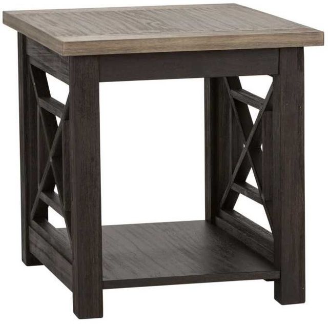 Liberty Furniture Heatherbrook Ash 23" End Table with Charcoal Base-0