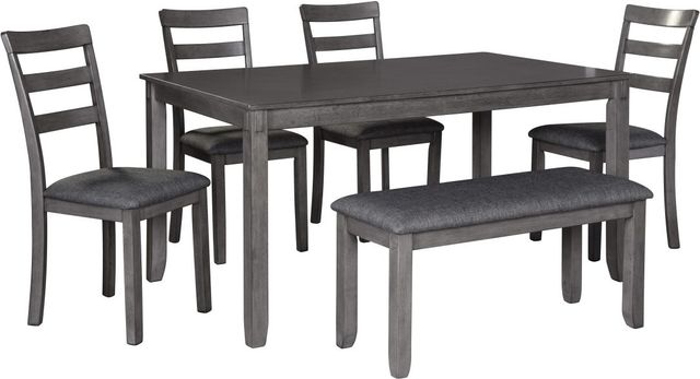 Signature Design by Ashley® Bridson 6-Piece Gray Dining Table Set-0