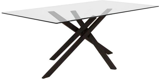 Cramco Nero Glass Top Dining Table with Matte Black Base-0