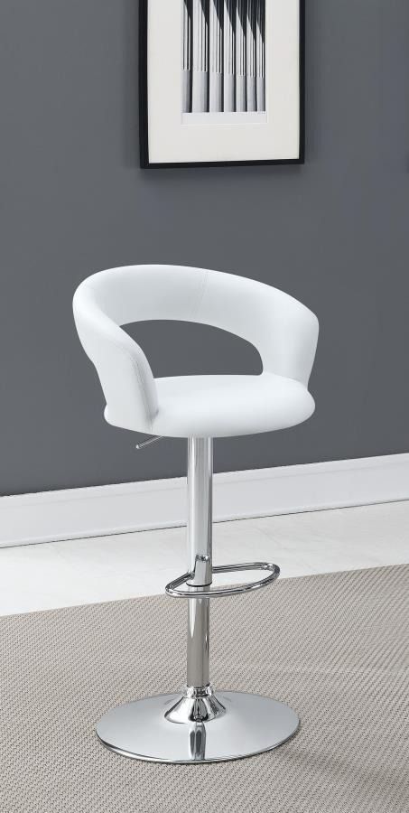 Coaster® Barraza White/Chrome Adjustable Bar Stool-2