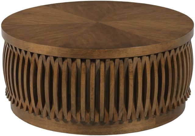 Hammary® Hidden Treasures Brown Round Lift Top Coffee Table-0