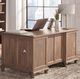 Urban Collections by Yutzy Woodworking Wrightsville Driftwood/Wormy Maple Double Pedestal Junior Executive Desk-2