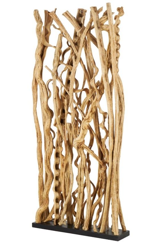 Deco Marche Brown Wood Tree Handmade Single Panel Partition Room Divider-3