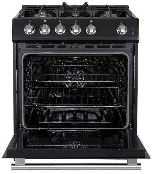 FORNO® Leonardo Espresso 30" Black Pro Style Gas Range-1