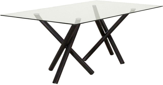 Cramco Finn Glass Top Dining Table with Matte Black Base-0