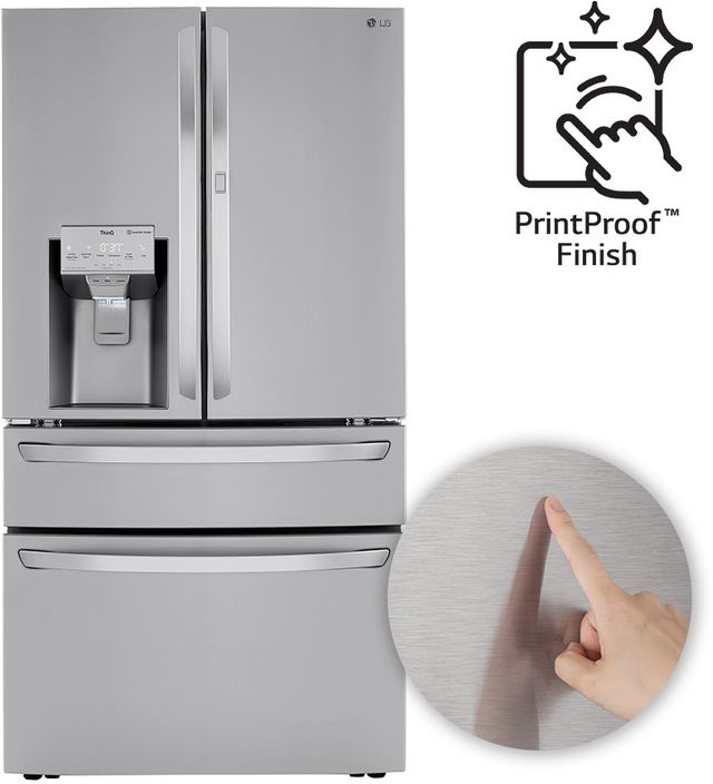 LG 36 in. 22.5 Cu. Ft. PrintProof™ Stainless Steel Counter Depth French Door Refrigerator with CraftIce™-11
