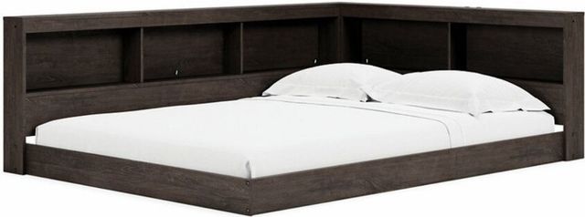 Signature Design by Ashley® Piperton 4-Piece Dark Charcoal Full Bookcase Storage Bed Set-1