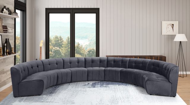 Meridian Furniture Limitless 9-Piece Grey Velvet Modular Sectional-1
