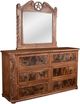 Horizon Home® Lasso Cowhide Brown Dresser and Mirror Set-0