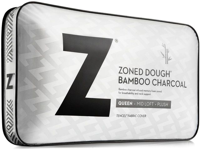 Malouf® Z® Zoned Dough® + Bamboo Charcoal Queen Pillow-4
