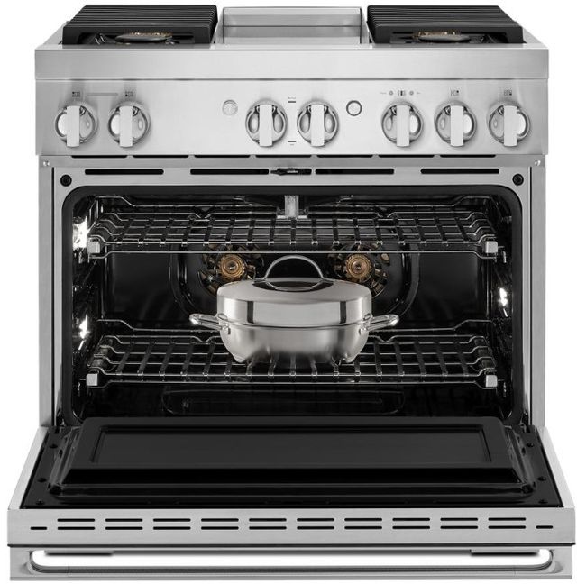 JennAir® NOIR™ 36" Stainless Steel Pro Style Dual Fuel Natural Gas Range-2