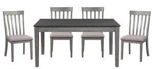Mazin Furniture Armhurst 5 Piece Light Gray Dining Room Set-0