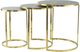 A & B Home 3-Piece Round Gray Leather Tabletop With Gold Frame Nesting Tables-0
