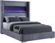 Coaster® Tisdall Gray King Upholstered Fireplace Panel Bed-0
