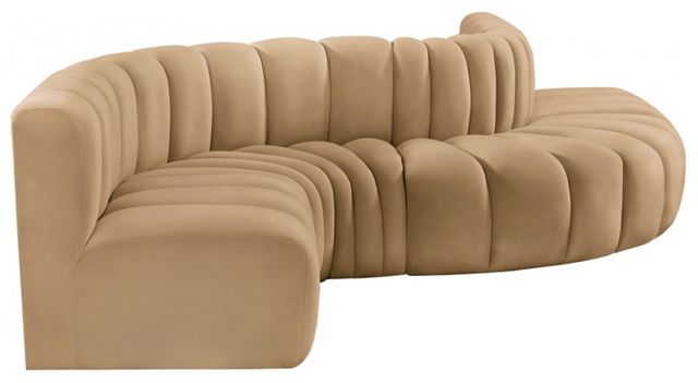 Meridian Furniture Arc 6-Piece Camel Velvet Sectional-0