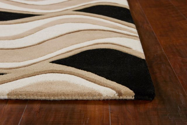 KAS Rugs Eternity Black/Beige Waves 5'x8' Rug-1