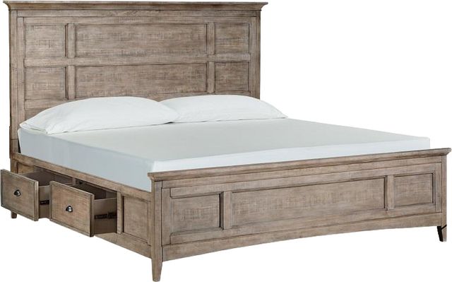Magnussen Home® Paxton Place Dovetail Gray Complete California King Panel Storage Bed-0