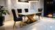 Furniture of America® Palazzo 7-Piece Gold Dining Table Set with Black Chairs-2