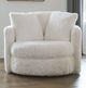 Furniture of America® Cochrane White Swivel Accent Chair-1