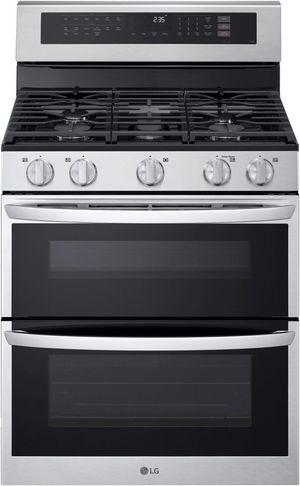 Front view of the LG 30" Stainless Steel Freestanding Gas Range