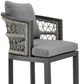 Armen Living Zella 2-Piece Gray Aluminum/Fabric Outdoor Barstool Set-4