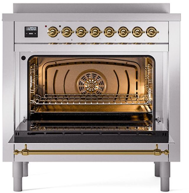 Ilve® Nostalgie II Series 36" Stainless Steel Pro Style Induction Range-2