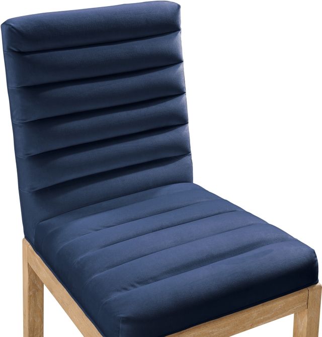 Meridian Furniture Evelyn Navy/Natural Velvet Upholstered Accent Chair-3