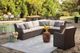 Signature Design by Ashley® Easy Isle 2-Piece Dark Brown/Beige Outdoor Sectional with Chair-3
