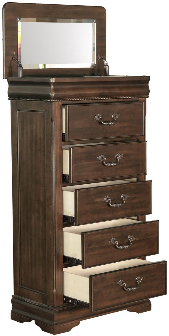 Mazin Furniture Mont Belvieu Dark Cherry Lingerie Chest-3