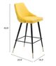 Zuo® Piccolo Yellow Bar Chair-4