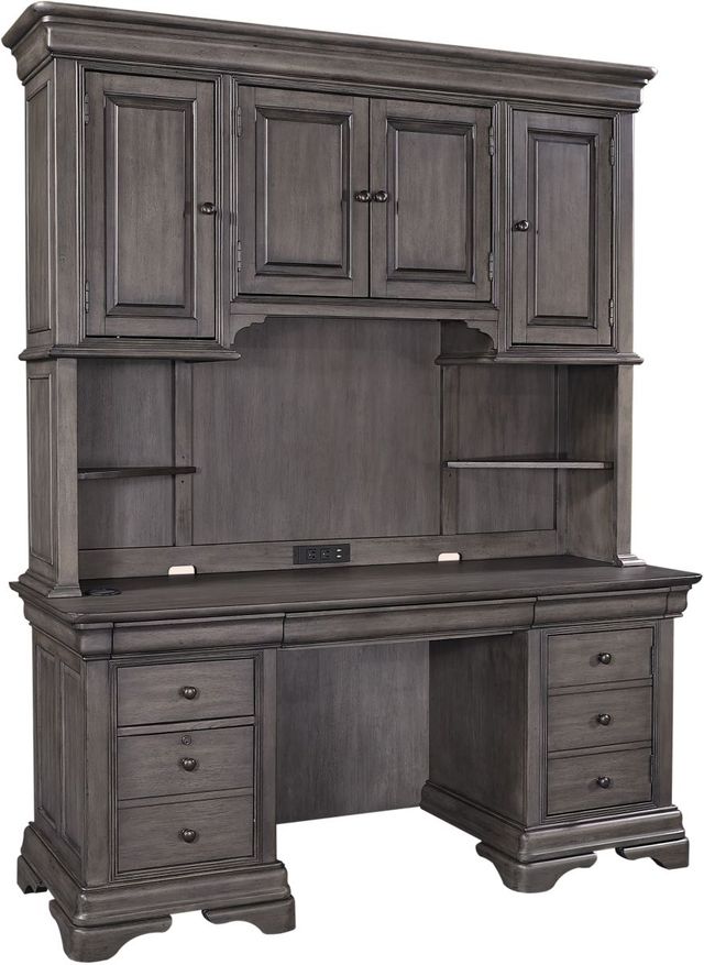aspenhome® Sinclair Ash Grey Credenza and Hutch-0