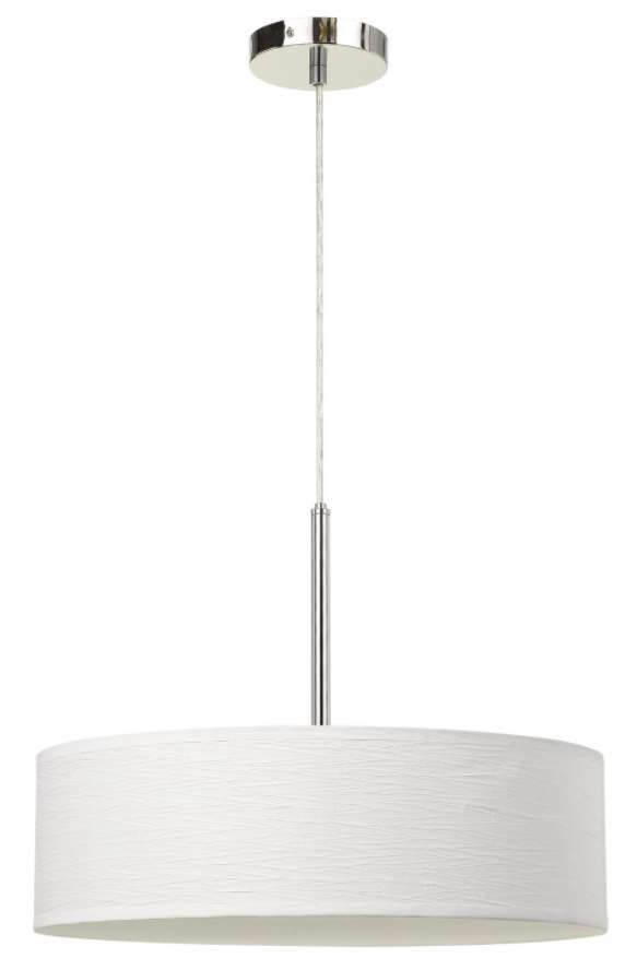Cal® Lighting & Accessories Brushed Steel/White Dimmable Pendant-0