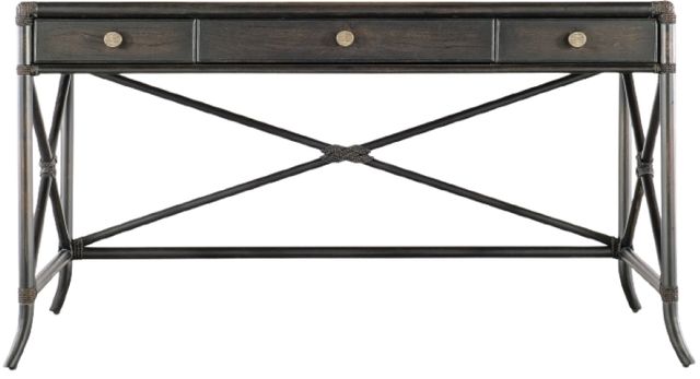 Hooker® Furniture Retreat Black Sand Pole Rattan Writing Desk-2