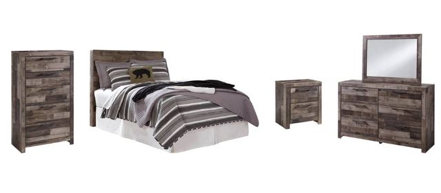 Benchcraft® Derekson 5-Piece Multi Gray Full Panel Headboard Bedroom Set