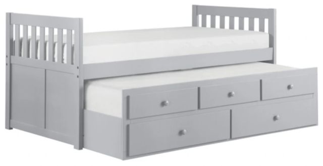 Homelegance® Orion Gray Twin Over Twin Trundle Bed-0